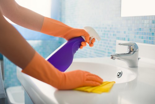 Local Shoreditch office cleaners preparing a workspace for business use