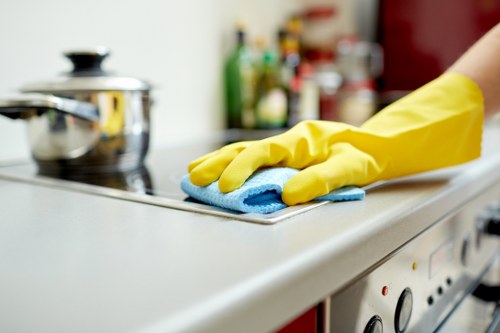 Local cleaning team working in a Shoreditch office space